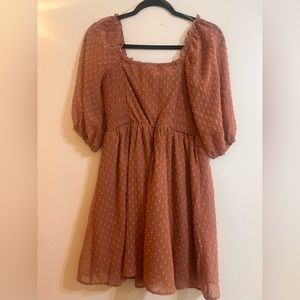 MIMI CHICA Swiss Dot Orange Dress